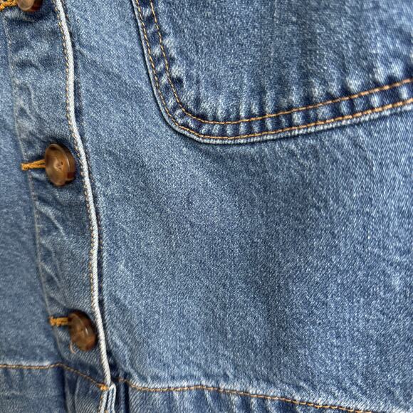 Free People We the Free Button Front Pocket Denim Mini Skirt 31 - Picture 2 of 5